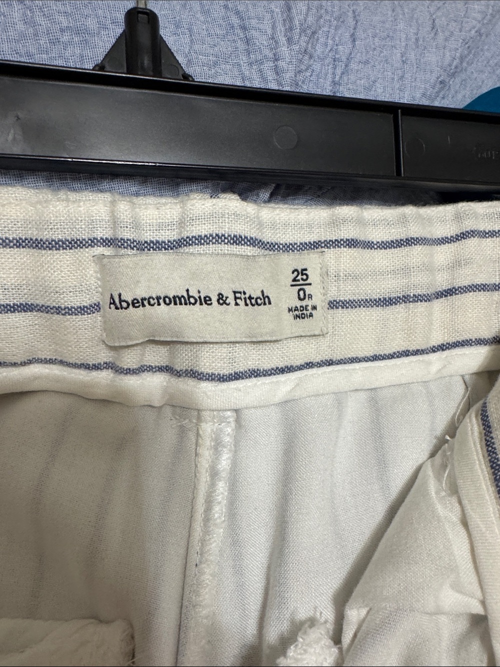 Abercrombie & Fitch White Wide-Leg Pinstripe Trousers - Picture 5 of 5